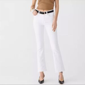J Crew J Crew 9 Inch demi-boot crop jean in white wash‎ Womens Size 32 White